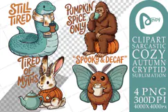 Cozy Cryptid Cafe Sarcastic Sublimation Product Image 1