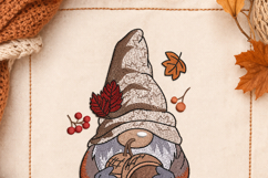 Acorn Gnome Embroidery Design Autumn Fall Cottage Style 4x4 Product Image 8
