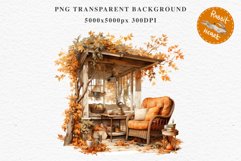 Cozy Fall Clipart Autumn Porch PNG Junk Journal Scrapbooking october september halloween cute decor autumn cottage core graphics digital orange pumpkin watercolor fall porch clipart, autumn clipart, Cute nursery decor, cottage core pumpkin clip art