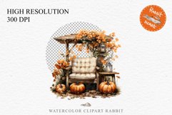 watercolor fall porch clipart, autumn clipart, Cute nursery decor, cottage core pumpkin clip art Cozy Fall Clipart Autumn Porch PNG Junk Journal Scrapbooking october september halloween cute decor autumn cottage core graphics digital orange pumpkin