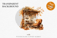 Cozy Fall Clipart Autumn Porch PNG Junk Journal Scrapbooking october september halloween cute decor autumn cottage core graphics digital orange pumpkin watercolor fall porch clipart, autumn clipart, Cute nursery decor, cottage core pumpkin clip art