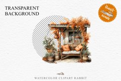 Cozy Fall Clipart Autumn Porch PNG Junk Journal Scrapbooking october september halloween cute decor autumn cottage core graphics digital orange pumpkin watercolor fall porch clipart, autumn clipart, Cute nursery decor, cottage core pumpkin clip art