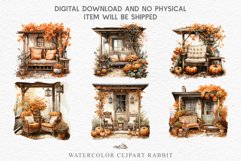 watercolor fall porch clipart, autumn clipart, Cute nursery decor, cottage core pumpkin clip art Cozy Fall Clipart Autumn Porch PNG Junk Journal Scrapbooking october september halloween cute decor autumn cottage core graphics digital orange pumpkin