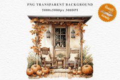 Cozy Fall Clipart Autumn Porch PNG Junk Journal Scrapbooking october september halloween cute decor autumn cottage core graphics digital orange pumpkin watercolor fall porch clipart, autumn clipart, Cute nursery decor, cottage core pumpkin clip art