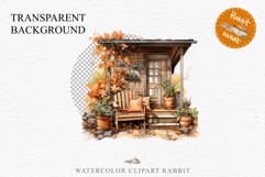 Cozy Fall Clipart Autumn Porch PNG Junk Journal Scrapbooking october september halloween cute decor autumn cottage core graphics digital orange pumpkin watercolor fall porch clipart, autumn clipart, Cute nursery decor, cottage core pumpkin clip art