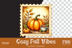 Watercolor cozy fall clipart PNG for autumn DIY projects, sublimation, planners, and cozy seasonal crafts