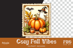 Watercolor cozy fall clipart PNG for autumn DIY projects, sublimation, planners, and cozy seasonal crafts
