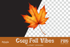Watercolor cozy fall clipart PNG for autumn DIY projects, sublimation, planners, and cozy seasonal crafts