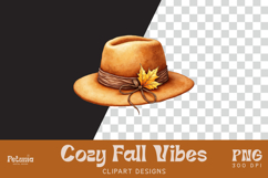 Watercolor cozy fall clipart PNG for autumn DIY projects, sublimation, planners, and cozy seasonal crafts