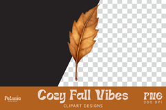 Watercolor cozy fall clipart PNG for autumn DIY projects, sublimation, planners, and cozy seasonal crafts
