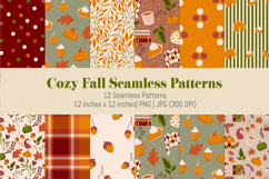 Cozy Fall Seamless Pattern Collection: Whimsical Autumn Desi Product Image 1