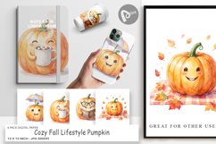 Cozy Fall Pumpkin Digital Paper Product Image 1