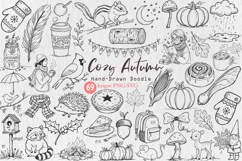 Cozy Fall SVG Autumn svg Bundle Hand Drawn Doodle SVG Product Image 1