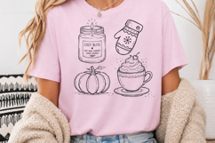 Cozy Fall SVG Autumn svg Bundle Hand Drawn Doodle SVG Product Image 3