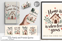 Digital Paper Cozy Family and Friends Quotes Product Image 1