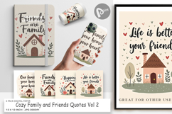 Digital Paper Cozy Family and Friends Quotes Product Image 1