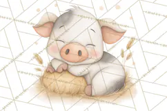 Farm Animal Clipart PNG, Cozy Barnyard Illustrations Product Image 5