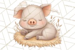 Farm Animal Clipart PNG, Cozy Barnyard Illustrations Product Image 2