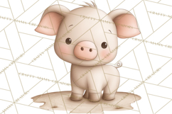 Farm Animal Clipart PNG, Cozy Barnyard Illustrations Product Image 5