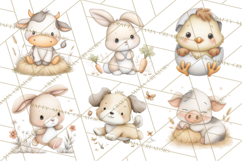 Farm Animal Clipart PNG, Cozy Barnyard Illustrations Product Image 2