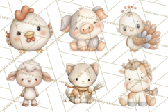 Farm Animal Clipart PNG, Cozy Barnyard Illustrations Product Image 4