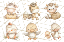 Farm Animal Clipart PNG, Cozy Barnyard Illustrations Product Image 5