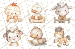 Farm Animal Clipart PNG, Cozy Barnyard Illustrations Product Image 6
