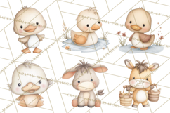 Farm Animal Clipart PNG, Cozy Barnyard Illustrations Product Image 3