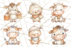 Farm Animal Clipart PNG, Cozy Barnyard Illustrations Product Image 7