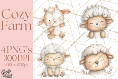 Farm Animal Clipart PNG, Cozy Barnyard Illustrations Product Image 1
