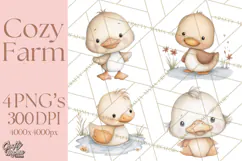 Farm Animal Clipart PNG, Cozy Barnyard Illustrations Product Image 1