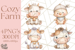 Farm Animal Clipart PNG, Cozy Barnyard Illustrations Product Image 1