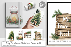Farmhouse Christmas Decor Digital Paper Product Image 1