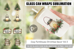 Farmhouse Christmas Decor Glass Can Product Image 1