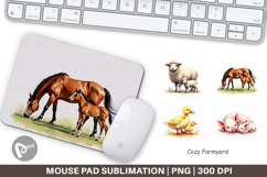 Farmyard Mother Baby Animal Mouse Pad Product Image 1