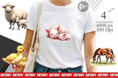 Farmyard Mother Baby Animal Sublimation Product Image 1