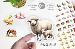 Farmyard Mother Baby Animal Sticker Product Image 1