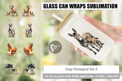 Farmyard Mother Baby Animal Glass Can Product Image 1