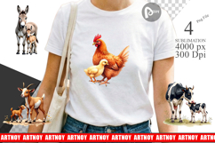 Farmyard Mother Baby Animal Sublimation Product Image 1