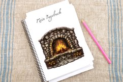 Watercolor Cozy Fireplace Clipart Bundle Product Image 4