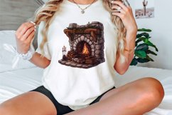 Watercolor Cozy Fireplace Clipart Bundle Product Image 3