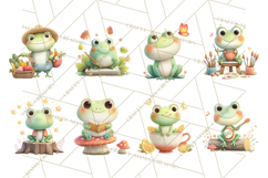 Whimsical Frog Clip Art PNG for Cozy Cottagecore Prints Product Image 4