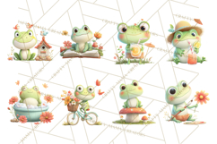 Whimsical Frog Clip Art PNG for Cozy Cottagecore Prints Product Image 5