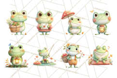 Whimsical Frog Clip Art PNG for Cozy Cottagecore Prints Product Image 7
