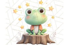 Whimsical Frog Clip Art PNG for Cozy Cottagecore Prints Product Image 2