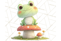 Whimsical Frog Clip Art PNG for Cozy Cottagecore Prints Product Image 4