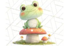 Whimsical Frog Clip Art PNG for Cozy Cottagecore Prints Product Image 4