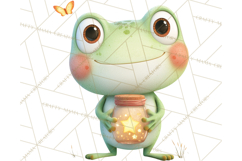 Whimsical Frog Clip Art PNG for Cozy Cottagecore Prints Product Image 5