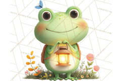 Whimsical Frog Clip Art PNG for Cozy Cottagecore Prints Product Image 2