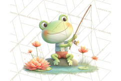 Whimsical Frog Clip Art PNG for Cozy Cottagecore Prints Product Image 3